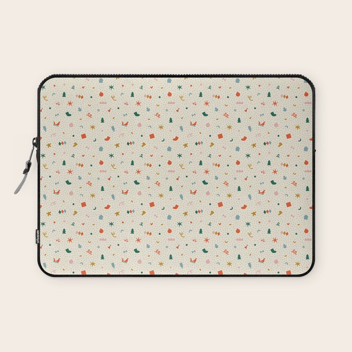 Retro abstract christmas decoration pattern Laptop Sleeve Gallery Image 1