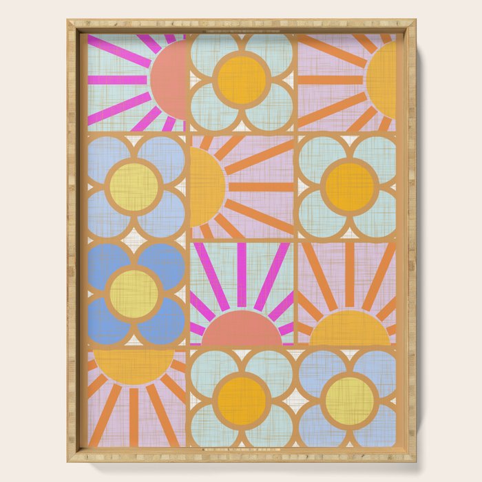 Sun and Blooms Patchwork Serving Tray Gallery Image 1