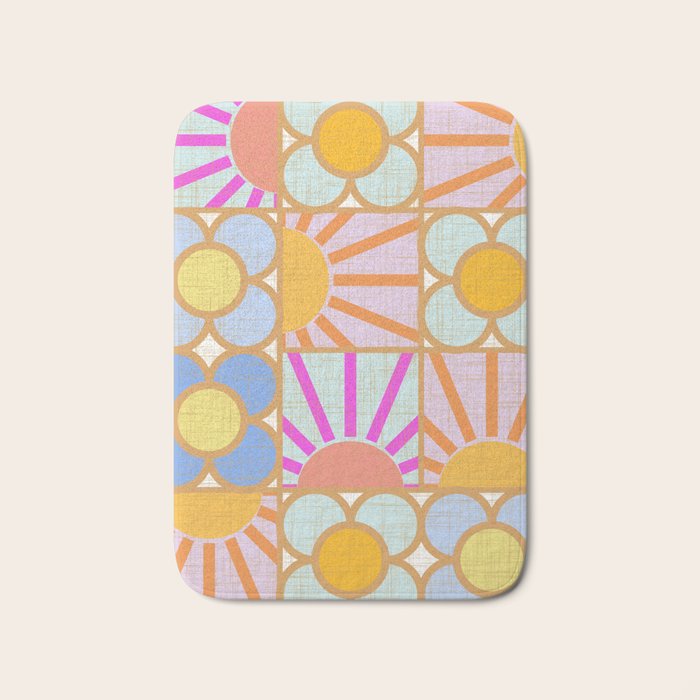 Sun and Blooms Patchwork Bath Mat Gallery Image 1
