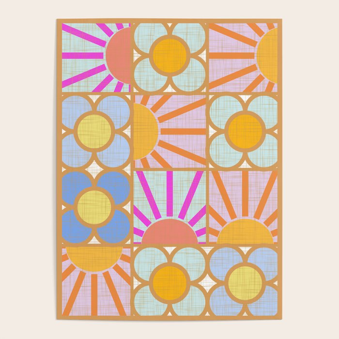 Sun and Blooms Patchwork Poster Gallery Image 1