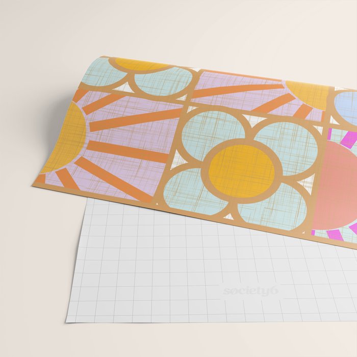 Sun and Blooms Patchwork Wrapping Paper Gallery Image 2