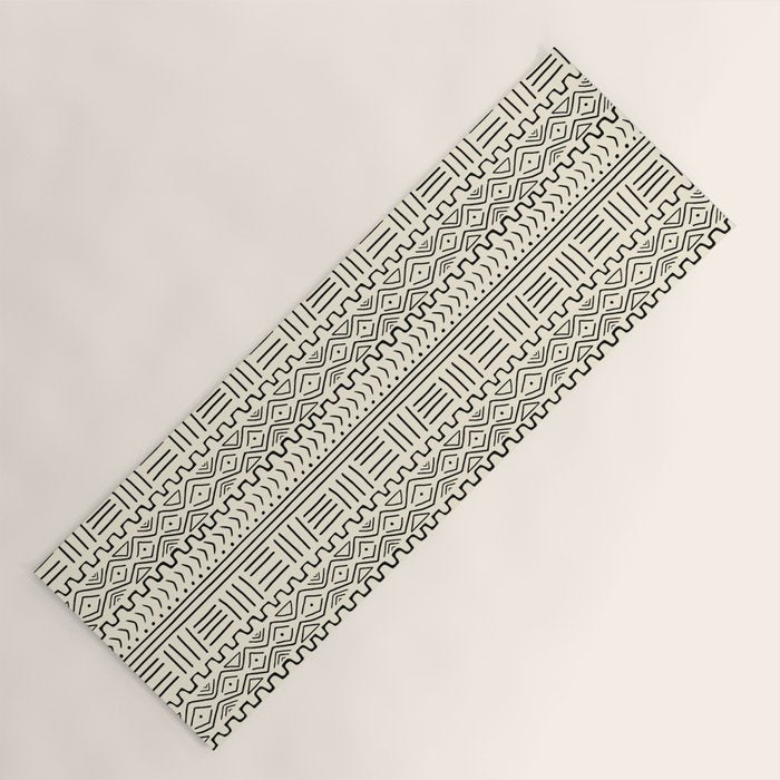 Mud Cloth on Cream Yoga Mat Gallery Image 1