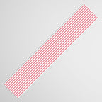 Ultra Fine Stripes Narrow Vertical Stripe Pattern in Fresh Cottage Pink and White Table Runner Gallery Image 3