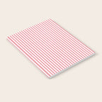 Ultra Fine Stripes Narrow Vertical Stripe Pattern in Fresh Cottage Pink and White Notebook Gallery Image 2