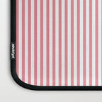 Ultra Fine Stripes Narrow Vertical Stripe Pattern in Fresh Cottage Pink and White Laptop Sleeve Gallery Image 3