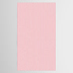 Ultra Fine Stripes Narrow Vertical Stripe Pattern in Fresh Cottage Pink and White Tablecloth Gallery Image 2