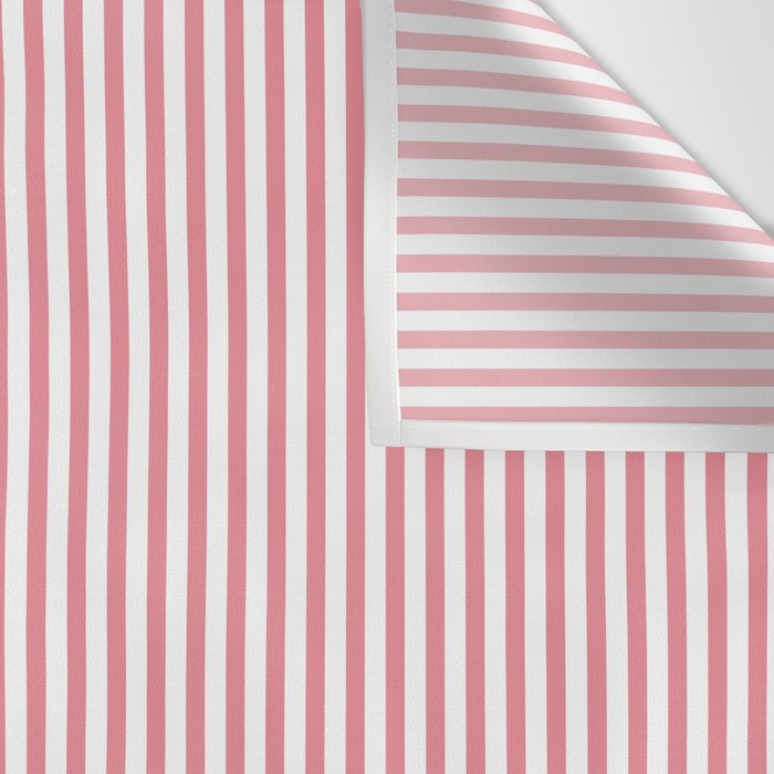 Ultra Fine Stripes Narrow Vertical Stripe Pattern in Fresh Cottage Pink and White Wall Tapestry Gallery Image 3