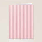 Ultra Fine Stripes Narrow Vertical Stripe Pattern in Fresh Cottage Pink and White Stationery Card Gallery Image 2