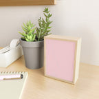 Ultra Fine Stripes Narrow Vertical Stripe Pattern in Fresh Cottage Pink and White Mini Art Print Gallery Image 2