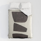 Black & White Minimalist Abstract Shapes Patterns Black Ink Painting Comforter Gallery Image 6