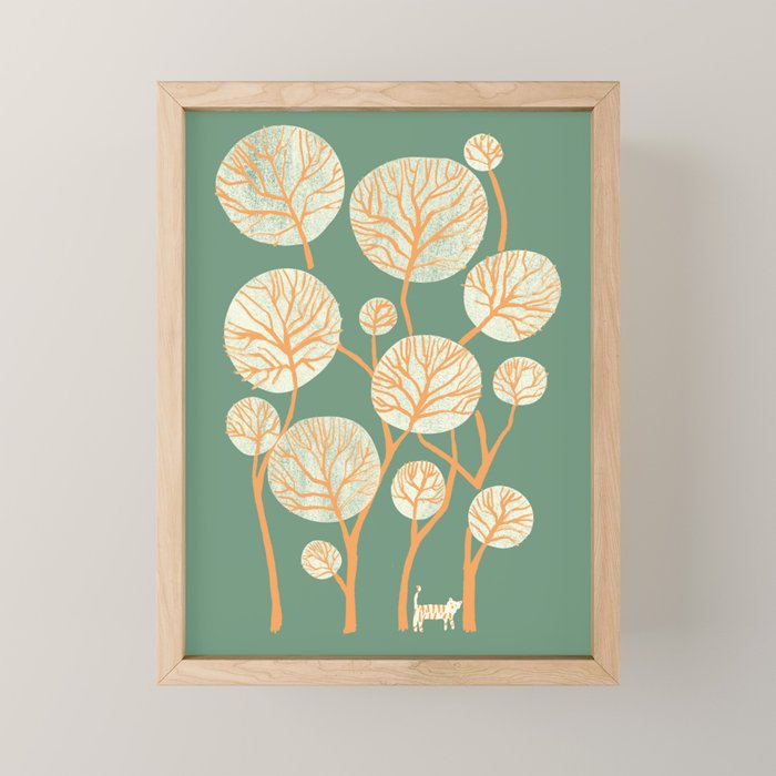 Deep in the jungle, the tiger roams Mini Art Print Gallery Image 1