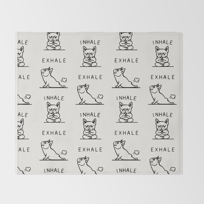 Inhale Exhale Frenchie Throw Blanket Gallery Image 2