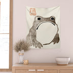 Unimpressed Frog Meika Gafu by Matsumoto Hoji 1814 - Frog Wall Tapestry Gallery Image 2