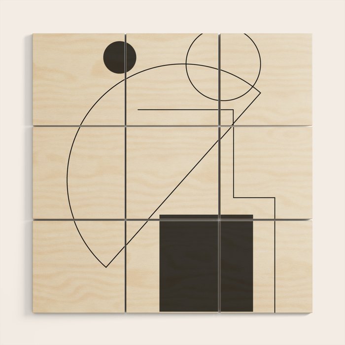 Abstract Minimal Geometric 2 Wood Wall Art Gallery Image 1