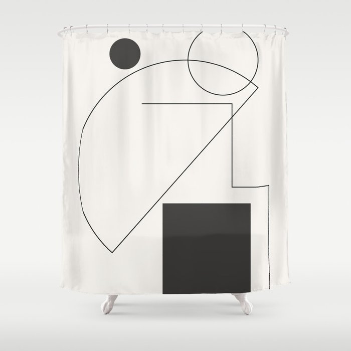 Abstract Minimal Geometric 2 Shower Curtain Gallery Image 1