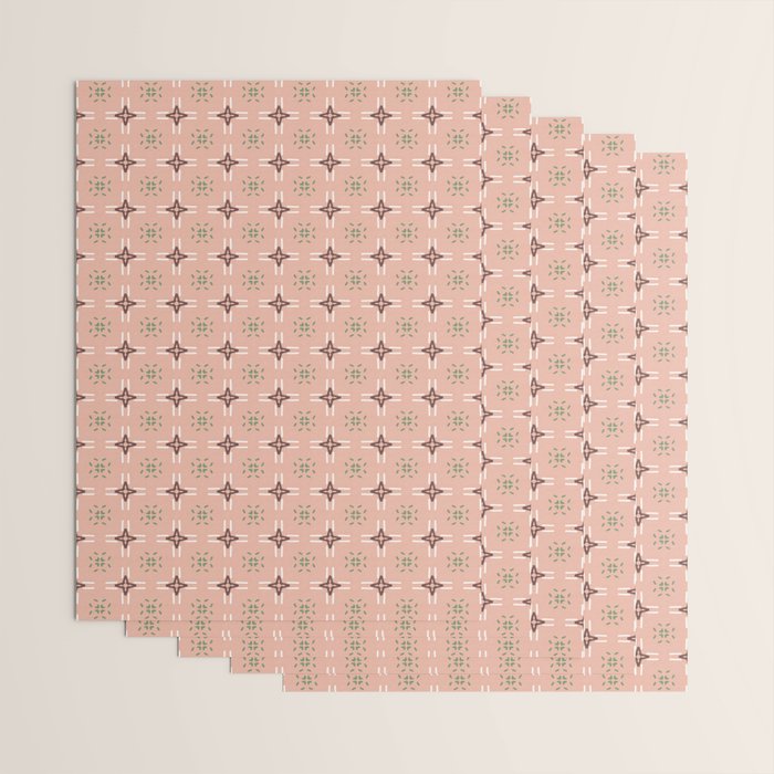 Crossroads Geometric Peach Multi Wrapping Paper Gallery Image 3