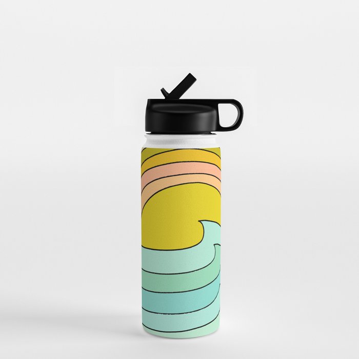 daydreams glassy swells and sunrise radiate by surfy birdy Water Bottle Gallery Image 1