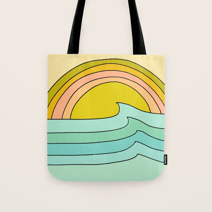 daydreams glassy swells and sunrise radiate by surfy birdy Tote Bag Gallery Image 1