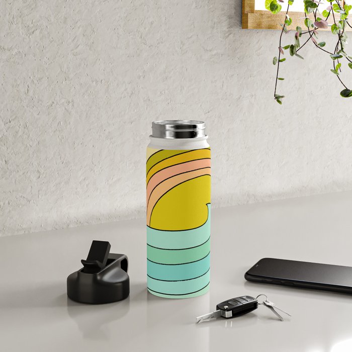 daydreams glassy swells and sunrise radiate by surfy birdy Water Bottle Gallery Image 4