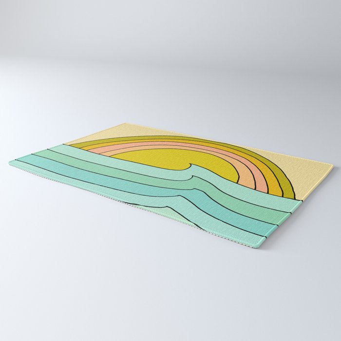 daydreams glassy swells and sunrise radiate by surfy birdy Rug Gallery Image 3