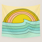 daydreams glassy swells and sunrise radiate by surfy birdy Wall Tapestry Gallery Image 4