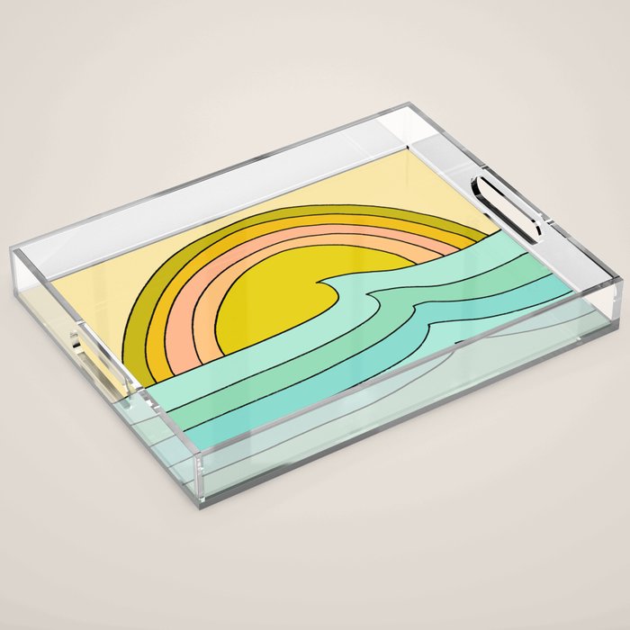 daydreams glassy swells and sunrise radiate by surfy birdy Acrylic Tray Gallery Image 1
