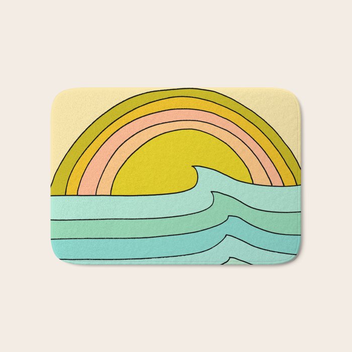 daydreams glassy swells and sunrise radiate by surfy birdy Bath Mat Gallery Image 1