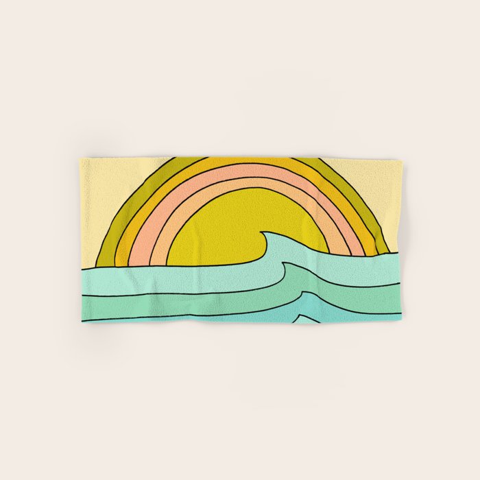 daydreams glassy swells and sunrise radiate by surfy birdy Bath Towel Gallery Image 1