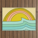 daydreams glassy swells and sunrise radiate by surfy birdy Outdoor Rug Gallery Image 1