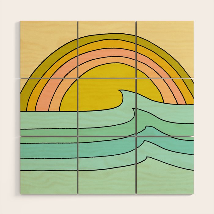 daydreams glassy swells and sunrise radiate by surfy birdy Wood Wall Art Gallery Image 1