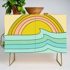 daydreams glassy swells and sunrise radiate by surfy birdy Credenza Gallery Image 1