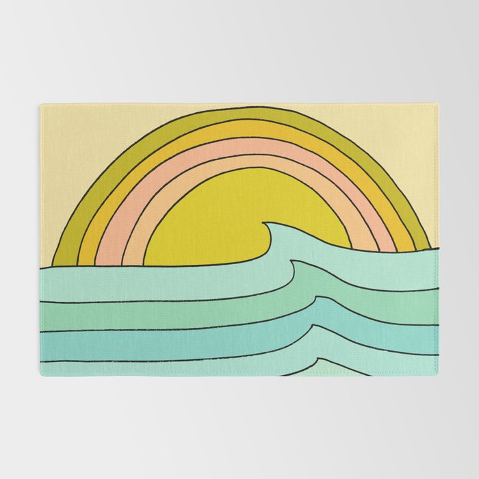 daydreams glassy swells and sunrise radiate by surfy birdy Rug Gallery Image 2