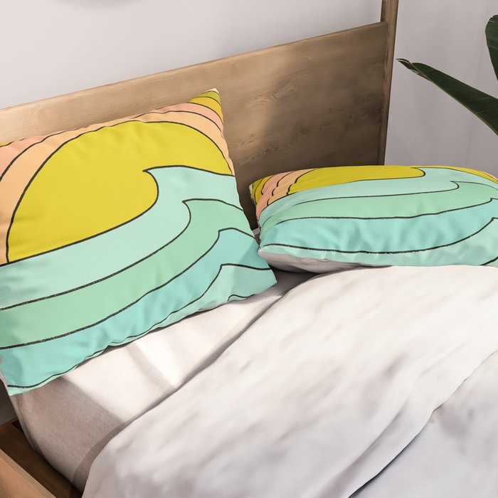 daydreams glassy swells and sunrise radiate by surfy birdy Pillow Sham Gallery Image 2