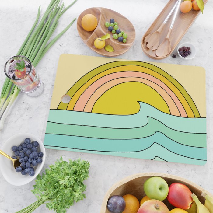 daydreams glassy swells and sunrise radiate by surfy birdy Cutting Board Gallery Image 2
