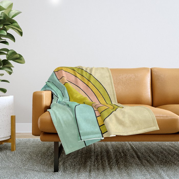 daydreams glassy swells and sunrise radiate by surfy birdy Throw Blanket Gallery Image 1