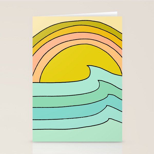 daydreams glassy swells and sunrise radiate by surfy birdy Stationery Card Gallery Image 2