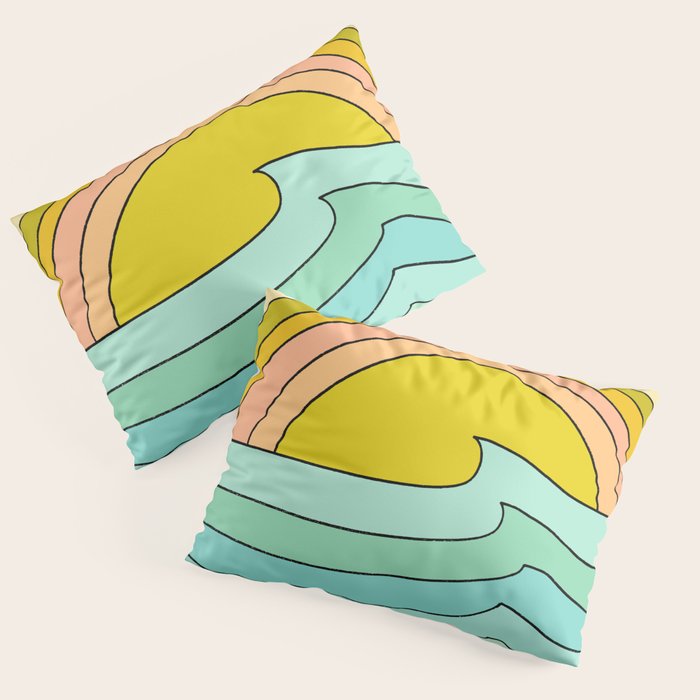 daydreams glassy swells and sunrise radiate by surfy birdy Pillow Sham Gallery Image 1
