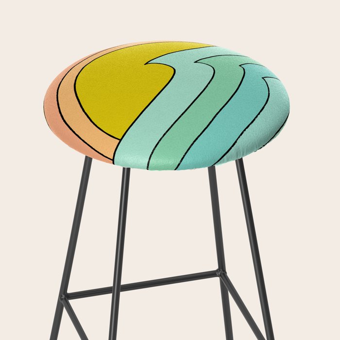 daydreams glassy swells and sunrise radiate by surfy birdy Stool Gallery Image 2