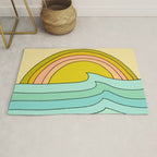 daydreams glassy swells and sunrise radiate by surfy birdy Rug Gallery Image 1