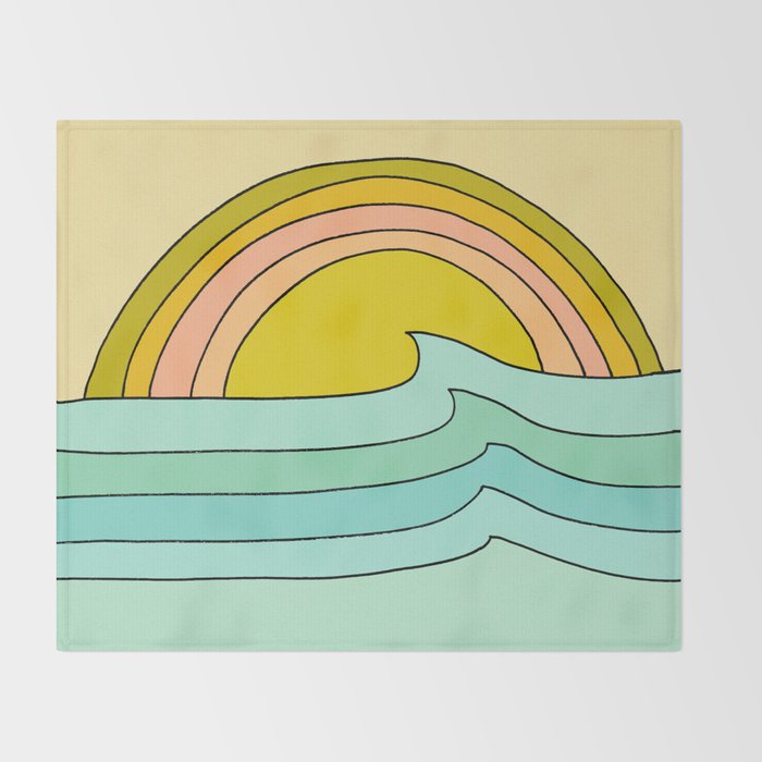 daydreams glassy swells and sunrise radiate by surfy birdy Throw Blanket Gallery Image 2