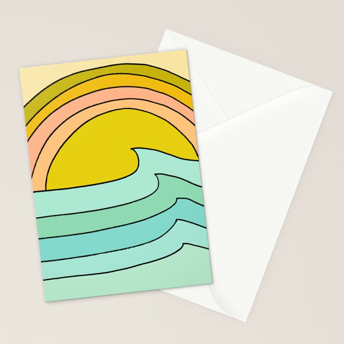 daydreams glassy swells and sunrise radiate by surfy birdy Stationery Card Gallery Image 2