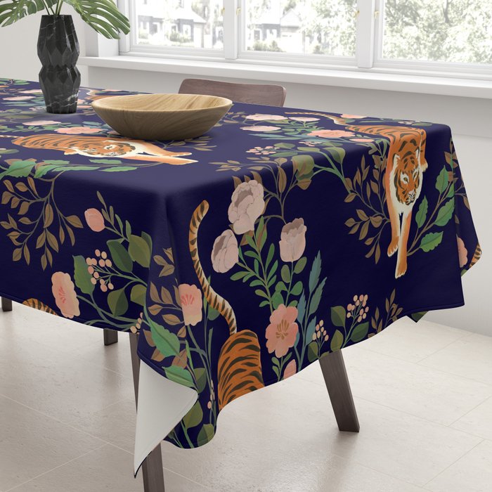 Tiger Floral Garden Tablecloth Gallery Image 3