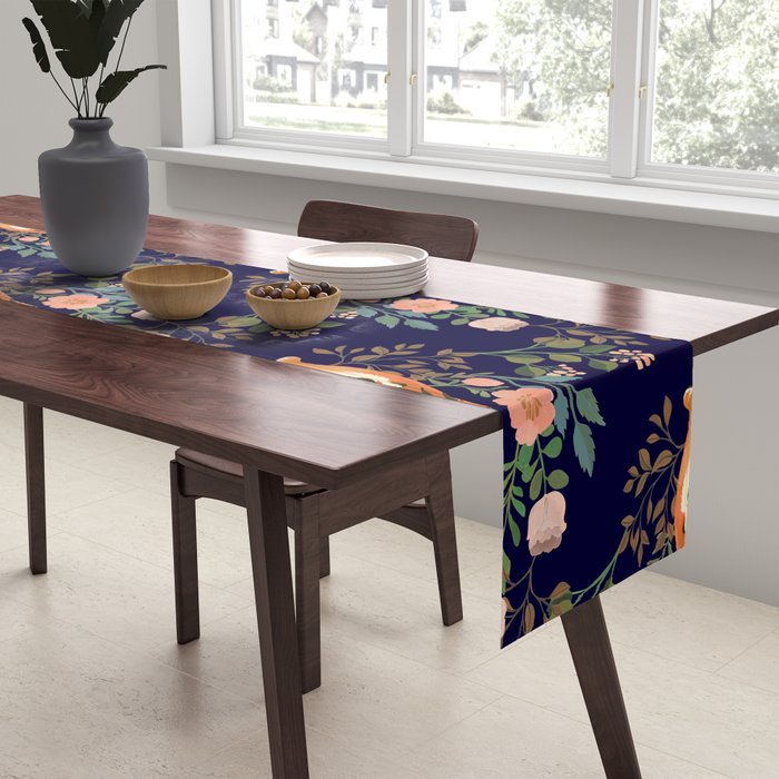 Tiger Floral Garden Table Runner Gallery Image 2