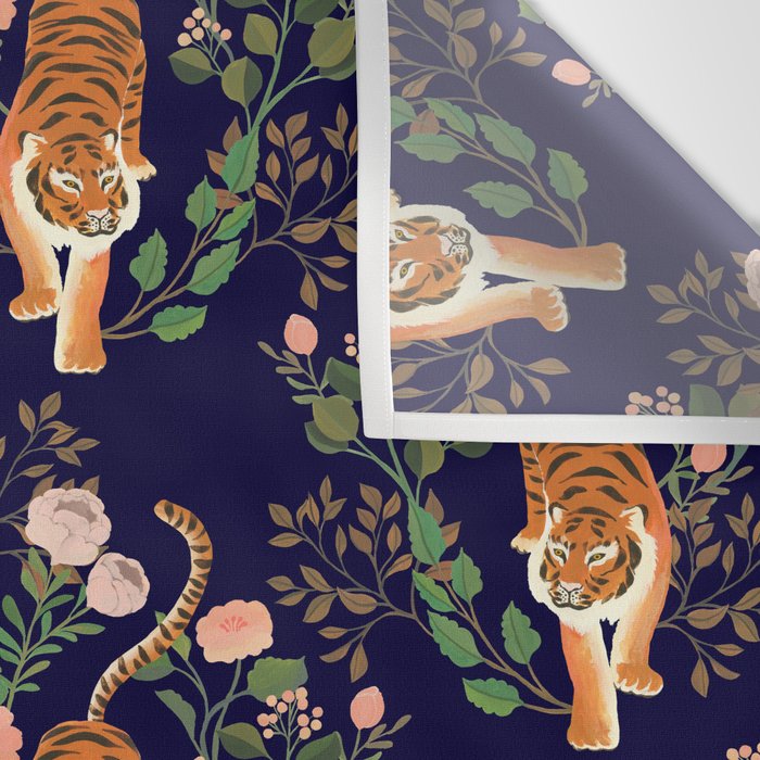 Tiger Floral Garden Wall Tapestry Gallery Image 3