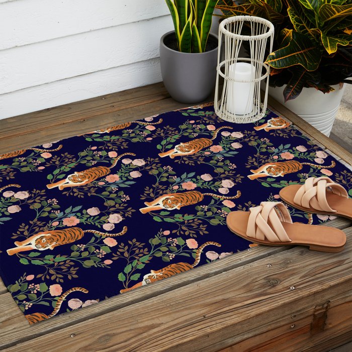 Tiger Floral Garden Outdoor Rug Gallery Image 2