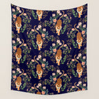 Tiger Floral Garden Wall Tapestry Gallery Image 4