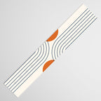 Mid Century Modern Geometric 88 in Navy Blue and Orange (Rainbow and Sun Abstraction) Table Runner Gallery Image 3