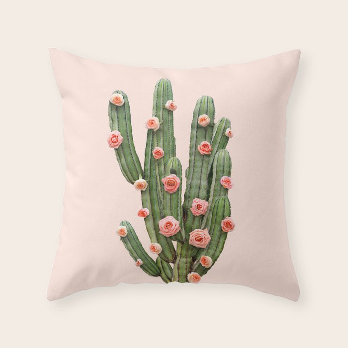CACTUS AND ROSES Throw Pillow Gallery Image 6