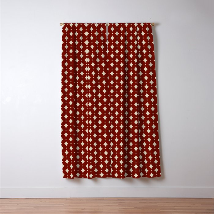 Vintage Stars VII Ruby Red Window Curtain Gallery Image 3