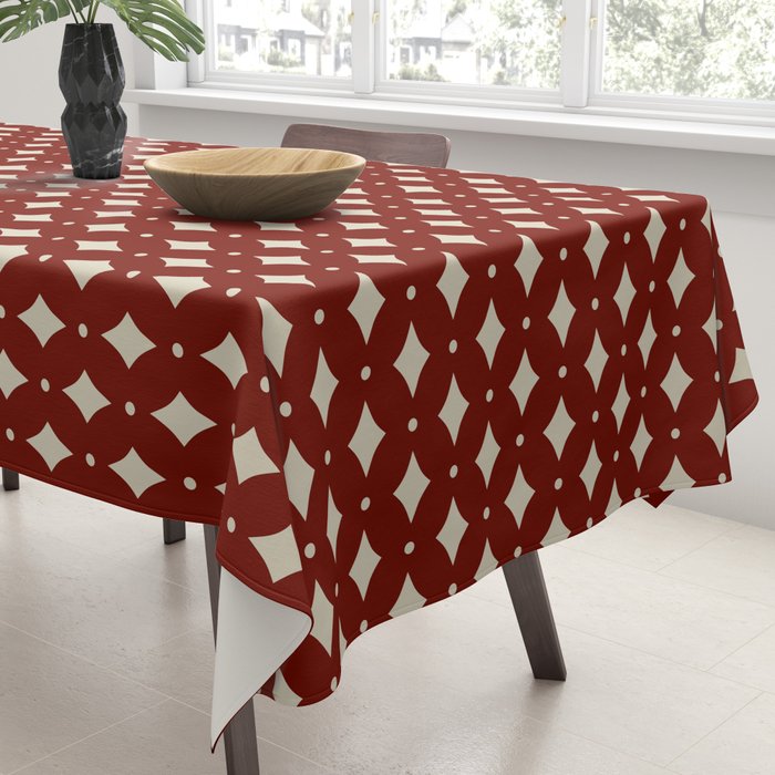 Vintage Stars VII Ruby Red Tablecloth Gallery Image 3